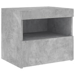 ZNTS Bedside Cabinets with LED Lights 2 pcs Concrete Grey 50x40x45 cm 836770