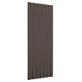 Roof Panels 12 pcs Galvanised Steel Brown 100x36 cm 319144