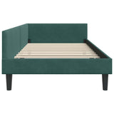 Corner Bed Frame Dark Green 90 cm x 190 cm Velvet 42016146