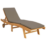 Sun Lounger Brown and Taupe Polyester 42032685