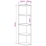 Corner Shelf 4-Tier 41.5 x 41.5 x 143 cm Engineered Wood 8016335