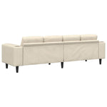 Fabric Sofa with Cushion Cream 208 cm Corduroy fabric 3335102