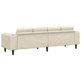 Fabric Sofa with Cushion Cream 208 cm Corduroy fabric 3335102