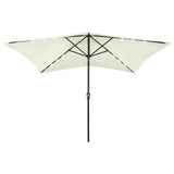 ZNTS Garden Parasol with LEDs and Steel Pole Sand 2x3 m 313787