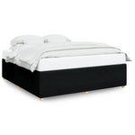 ZNTS Bed Frame without Mattress Black Super King Fabric 3285041