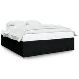 ZNTS Bed Frame without Mattress Black Super King Fabric 3285041