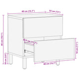 Bedside Cabinet Black 40x33x46 cm Solid Wood Mango 4017646