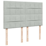 Box Spring Bed with Mattress Light Grey 140x190 cm Velvet 3290906