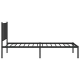 Metal Bed Frame without Mattress with Headboard Black 80x200cm 350855