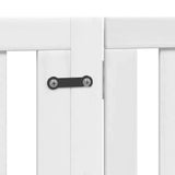 Dog Gate with Door Foldable 8 Panels White 640 cm Poplar Wood 3155674