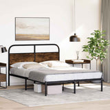 Bed Frame Without Mattress 120x200 cm Smoked Oak Engineered Wood 4100207