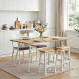 High Bar Stool EKAI 2 pcs White 40 x 29 x 63 cm Solid Pine Wood 42037016
