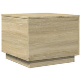 Coffee Table with LED Lights Sonoma Oak 50x50x40 cm 839870