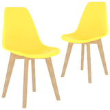 ZNTS Dining Chairs 2 pcs Yellow Plastic 289116