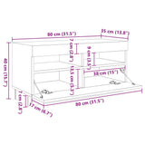 TV Cabinet with LED Lights Concrete Grey 260x35x40 cm 3081919