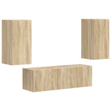 TV Wall Cabinet Set 4 pcs Sonoma Oak Engineered Wood 3408909