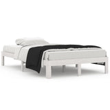 Bed Frame without Mattress White Solid Wood Pine 120x200cm 810361