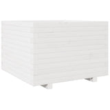 Garden Planter White 70x70x49.5 cm Solid Wood Pine 3282525