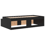 Storage Bed Frame Black oak 90 x 200 cm Engineered wood 3335190