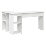 Desk with Shelf White 142 x 102 x 73 cm Engineered Wood 869290