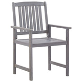 Outdoor Dining Set Grey Solid Acacia Wood Medium Durable 45940