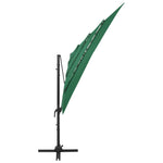 4-Tier Garden Parasol with Aluminium Pole Green 250x250 cm 313821