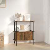 3-Tier Shelving Unit with Cabinet 80x40x92 cm Steel and Engineered Wood 336352