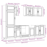 ZNTS 8 Piece Kitchen Cabinet Set Kalmar Old Wood Engineered Wood 3314819