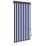 Outdoor Roller Blind 100x250 cm Blue and White 145955