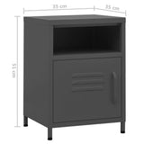 Nightstand Anthracite 35x35x51 cm Steel 336222