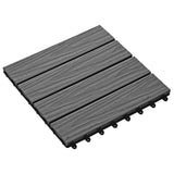 Decking Tile 3D Design 11 pcs Grey 30 x 30 cm WPC 42046680