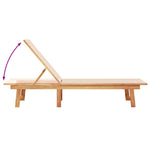 Sun Lounger with Table Cream Solid Wood Acacia and Textilene 4008416