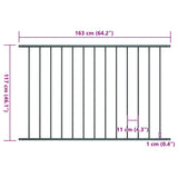 Fence Panel Woerden Powder-coated Steel 1.7x1.17 m Anthracite 145223