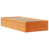Bed Frame with Headboard Wax Brown 90x200 cm Solid Wood Pine 3306353