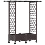 Raised Bed with Trellis and Roof Brown 122.5 x 40 x 127 cm PP 3423025