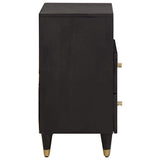 Bedside Cabinet Black 50 x 33 x 62 cm Solid Mango Wood 4018818