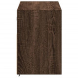 TV Wall Cabinet with LED Lights Brown Oak 100x31x45 cm 852340