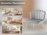 Velvet-Feel Shell Accent Chair - Grey T3398P343000
