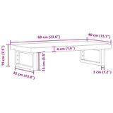 ZNTS Basin Shelf Wall Mounted Steel and Solid Wood Acacia 3302689