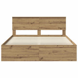 Bed Frame Artisian Oak 160 x 200 cm Solid Pine Wood 3410581