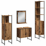 Bathroom Furniture Set with Door 4 pcs Brown 33 x 33 x 185.5 cm 3334409