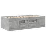 Daybed with Drawers without Mattress Concrete Grey 90x190 cm Single 3280254