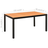 5 Piece Garden Dining Set Black and Brown 3060054