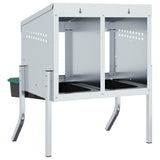 Chicken Nesting Box 2 Compartments with Legs Galvanised Steel 4104895