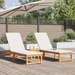 Sun Lounger 2 pcs Brown 53 x 202 x 89cm Solid Acacia wood 3333828