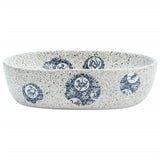 Countertop Basin Grey and Blue Oval 47x33x13 cm Ceramic 155067