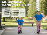 Foldable Electric Kids Scooter, Ride-on for Ages 7-14 Years, Purple T3398P425126