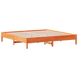 Bed Frame without Mattress Wax Brown 200x200 cm Solid Wood Pine 842685