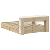 Bed Frame with Storage Sonoma Oak 150 x 200 cm Engineered Wood 3433591