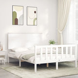 Bed Frame without Mattress White 140x200 cm Solid Wood Pine 3193402